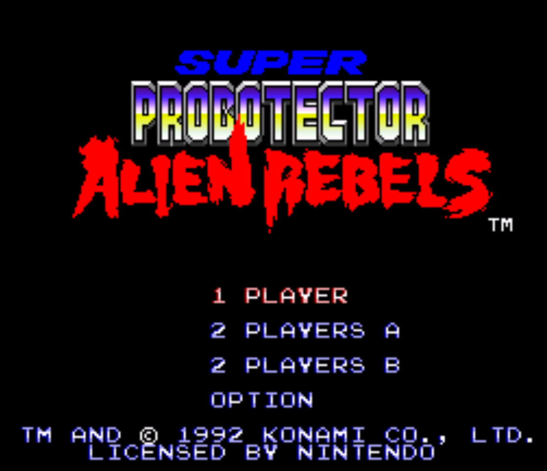 Super Probotector Title Screen